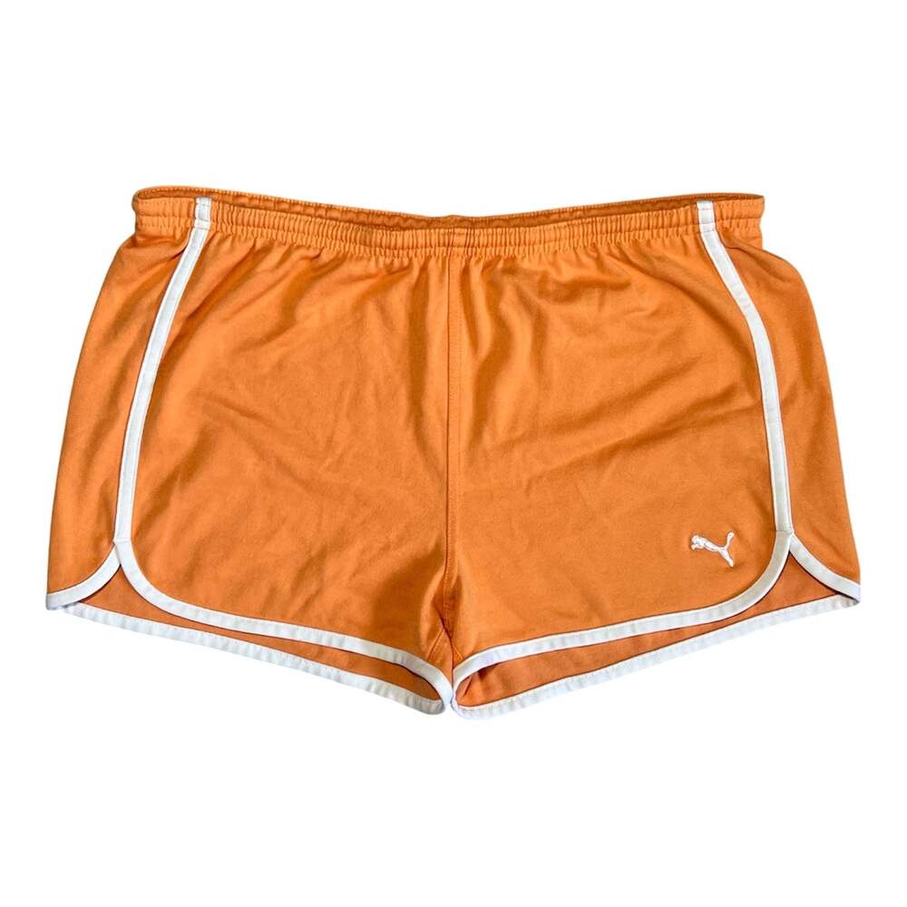 Puma Vintage Athletic Running Shorts Size Large Orange White Trim